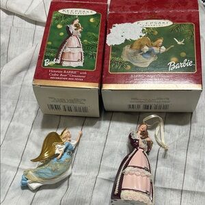 Hallmark  bundle the Label Pink and Blue Victorian Ornaments